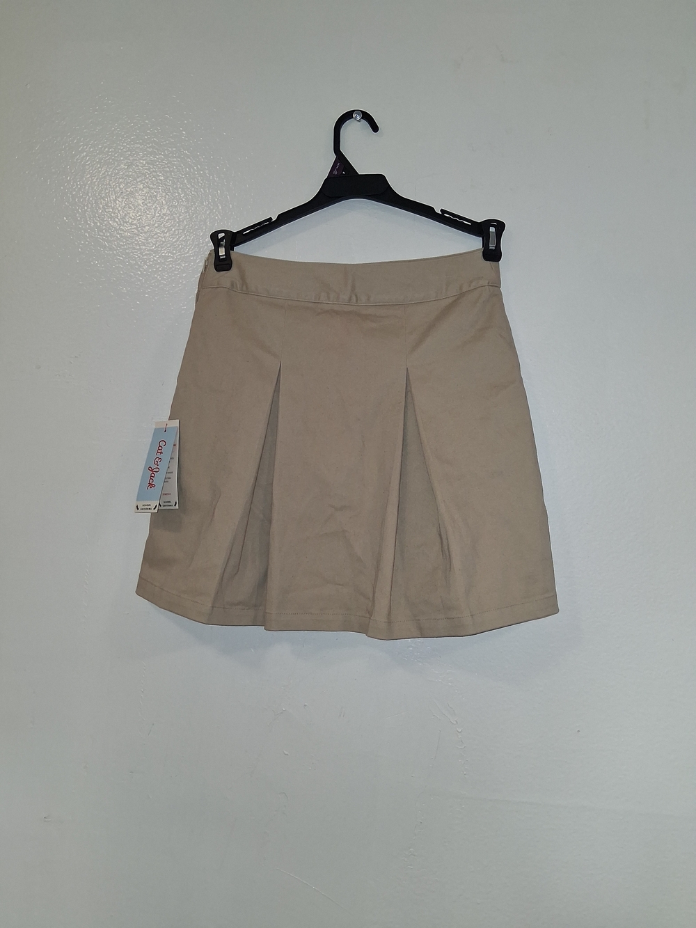 Cat & Jack Beige A-Line Skirt with Front Pleats Collegiate